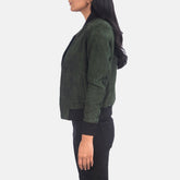 Nadas Green Suede Bomber Jacket
